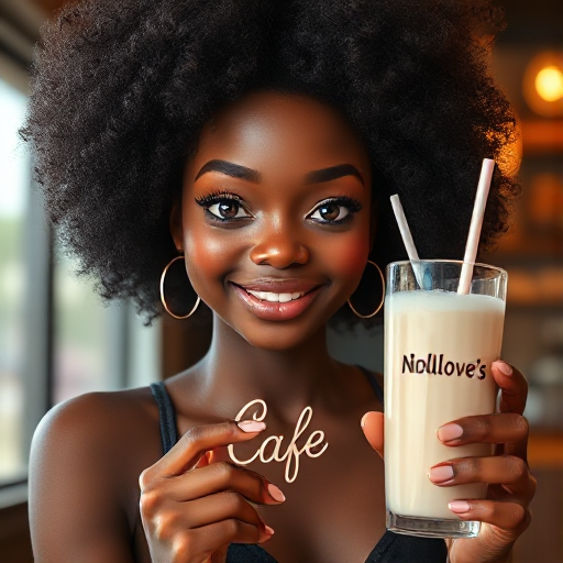A girl holding her drink fro Nolulove's Cafe